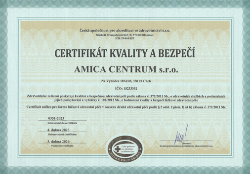 Akreditace 2023 certifikát